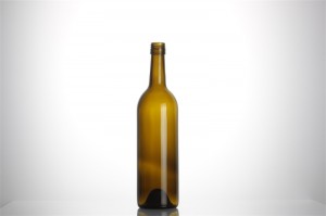 wholesale 750ml empty Luxury antique green bordeaux glass bottle burgundy wine glass bottle