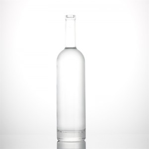 China wholesale stocked 750ml Empty super flint Vodka Gin Rum Whiskey spirits glass Bottle Liquor Bottle logo custom