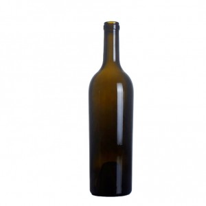 factory wholesale 750ml 75cl high-quality Bordeaux glass bottle custom premium antique green  wine Glass Bottle cork top