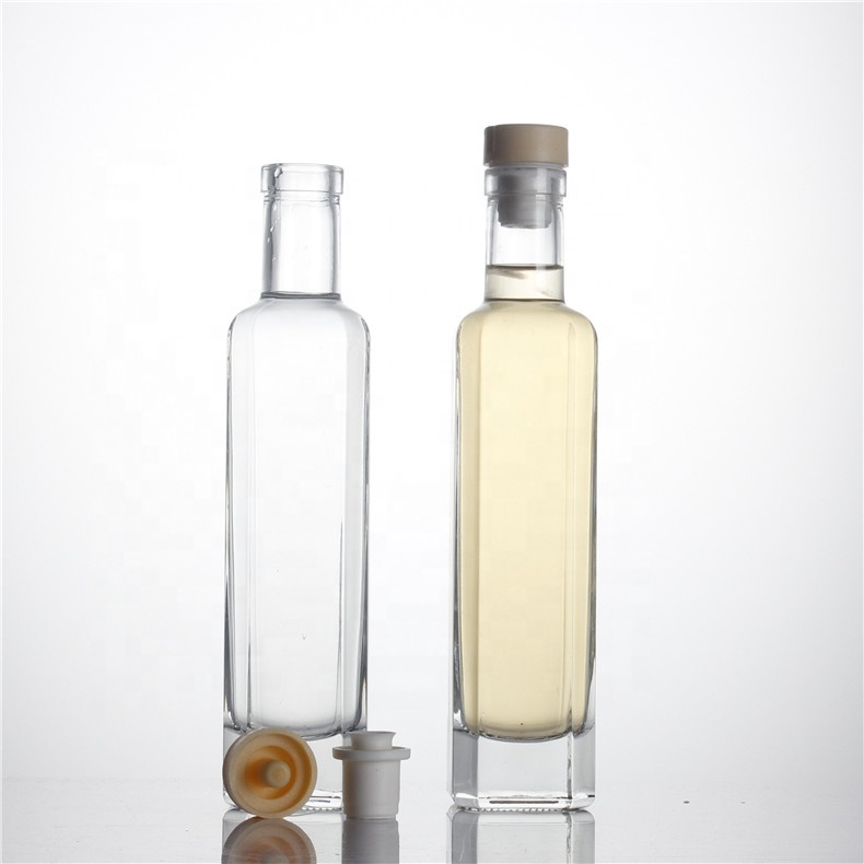 375ml 500ml wholesale hot sale thick bottom transparent extra flint custom square olive oil glass bottle Featured Image