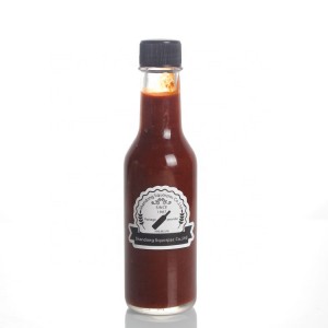 China supplier stocked 5oz round transparent 150ml Empty hot sauce Bottle glass vinegar bottles customized logo