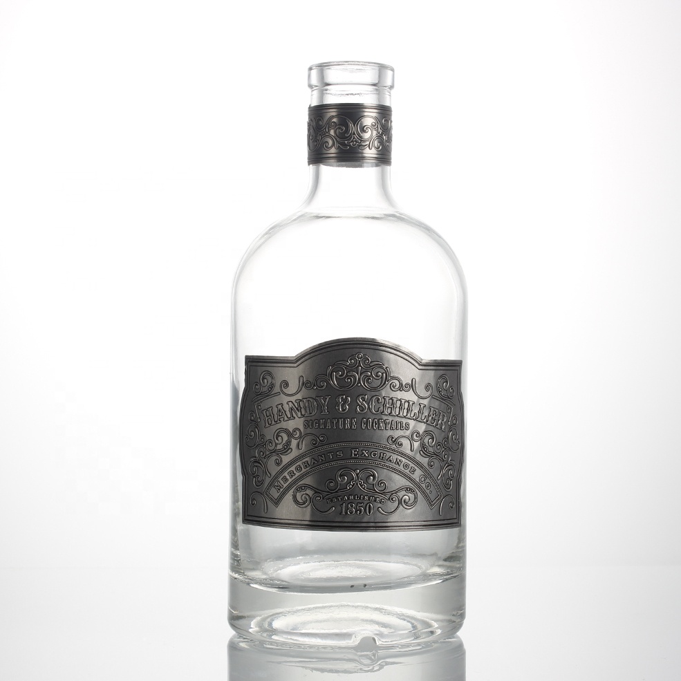 wholesale empty 500ml super flint spirit glass bottle vodka rum gin bottles custom logo Featured Image