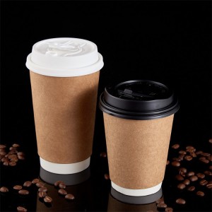 הדפסת לוגו בהתאמה אישית כוסות נייר קפה חד פעמי מלאכת יד