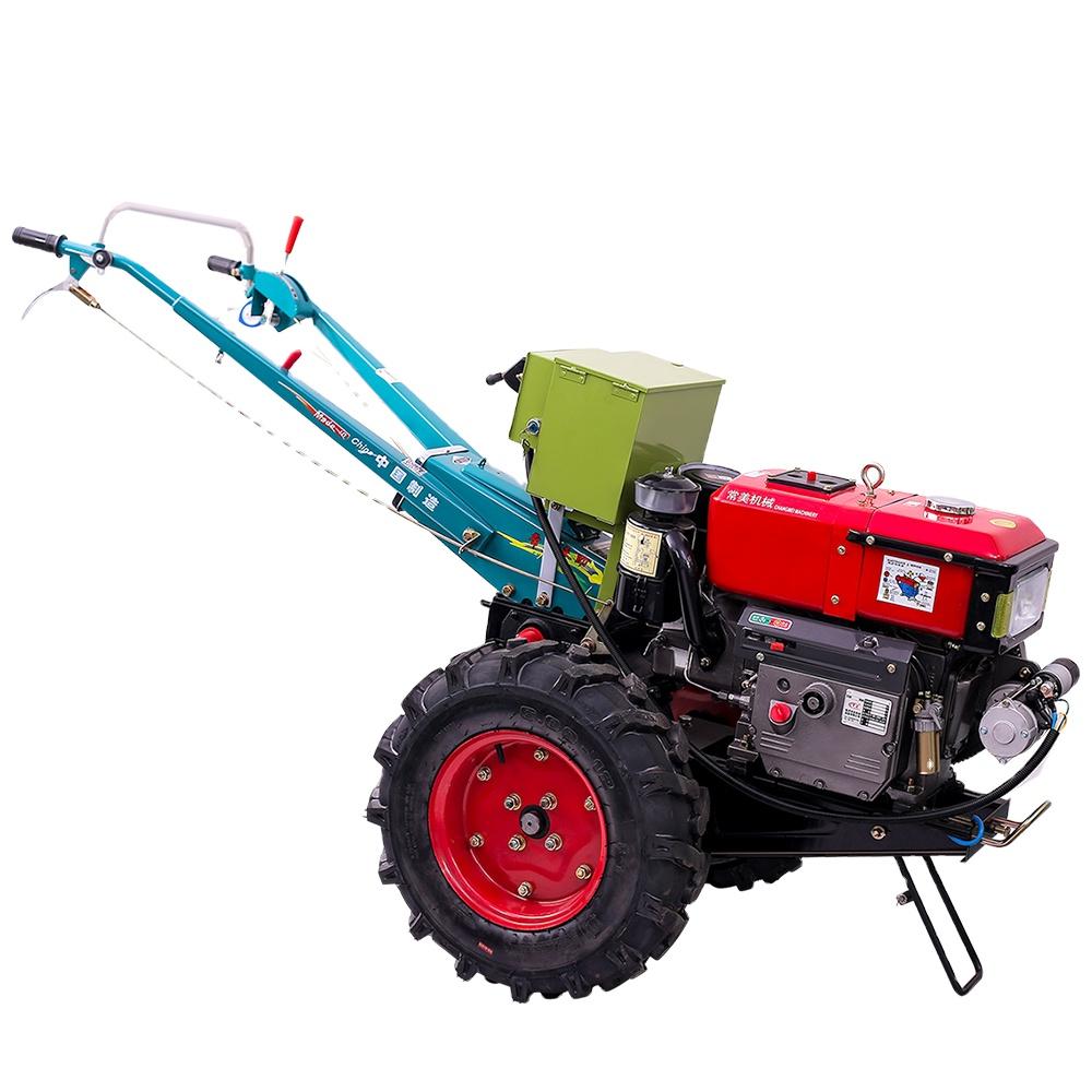 Tractores multifuncionales de alta calidad de 15 hp, 18 hp, 20 hp, tractor de mano para caminar de 2 ruedas/timón eléctrico Imagen destacada