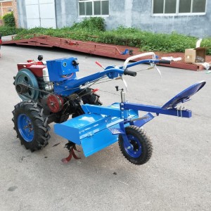 Peralatan mesin pertanian 20hp traktor lumampah pertanian diesel kanthi mesin tillage rotary