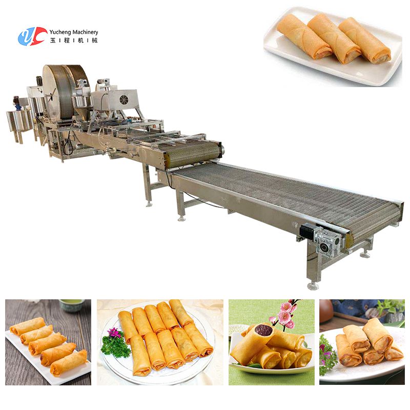 spring roll dim sum chicken fillet roll popiah lumpia imperial rolls fried roll chiko rolls loempia making machine production line encrusting