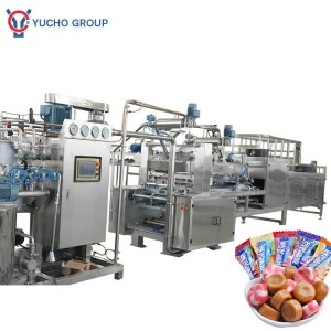 Depositing and die forming type hard candy making machine