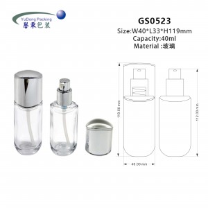 40ml Oval Glass Pump Face Primer ပုလင်း