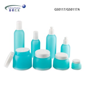 Grön hudvårdsbehållare Set Kosmetisk förpackning Plastflaska
