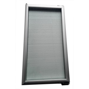Silver Black Frame Vertical Freezer Display Glass Door with one piece handle