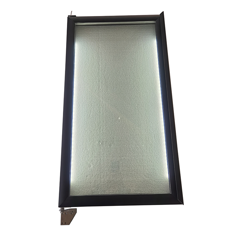 Porta de vidro de geladeira vertical preta