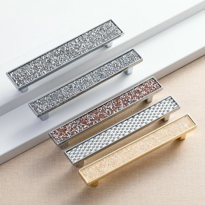 Elegant Outlook Square Handle Furniture Drawer ຝັງດ້ວຍ Crystal Fashionable Style