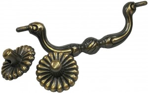 Antique Brass Plated Drawer Handle Zinc Alloy ສອງຮູ