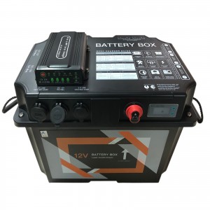 Proizvođači velikog kapaciteta prijenosna kutija za baterije od 12 V na otvorenom s inverterom MPPT solarnim upraviteljem punjenja integriranim za kampiranje