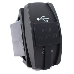 witchtec 4.2 AMPS-Fast Dual USB Charger Rocker Switch στυλ Κόκκινο LED με οπίσθιο φωτισμό για σκάφη