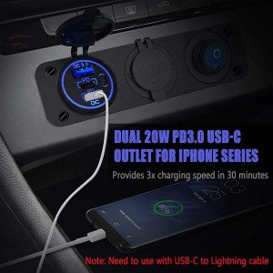 QC 3.0 Quick Charge Fast USB Type C Car Adapter for Car