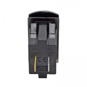 QC 3.0 Rocker Style Dual USB Cajin Mota Dijital Nuni Voltmeter Monitor Voltage Baturi Tare da Waya Harness