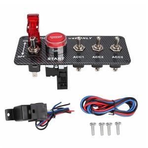 Lgnition Switch Panel 5 in-1 Car Racing LED Toggle Switches ar gyfer Truck RV Race