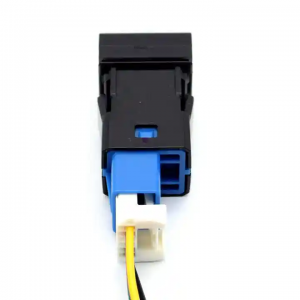 Син LED прекинувач за вклучување-исклучување на напојување со притискање на копче со приклучок за жици за Toyota Car 3Amp 12V