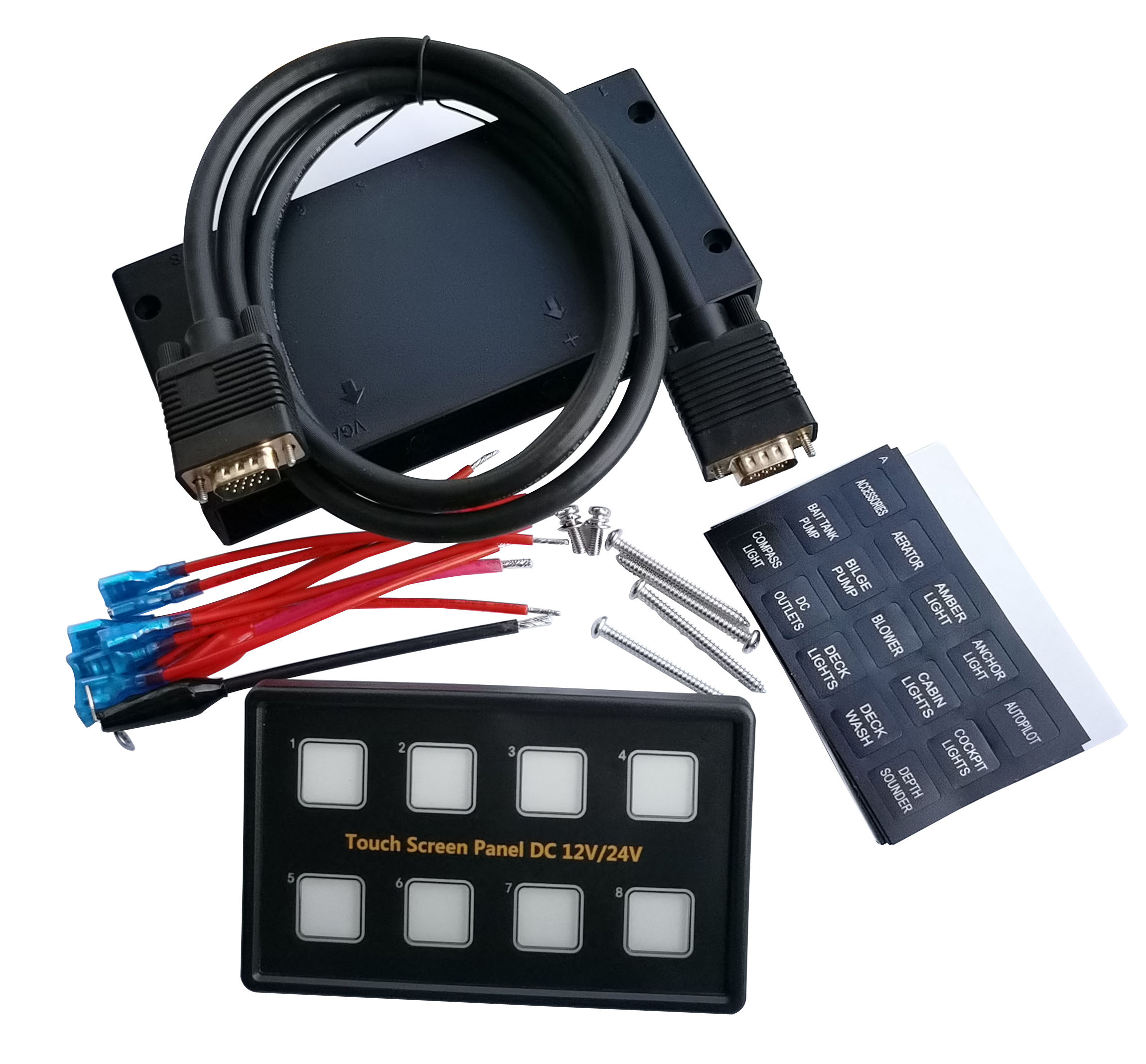 8 Way Blue Capacitive Touch Screen Switch Panel Box