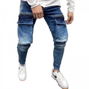 2021 New Fashion Man’s Jeans Design Multi – Pocket Street Hip-Hop Factory Custom Jeans