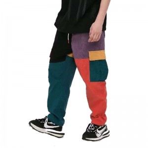 China factory hot selling item leisure corduroy joint Many colors trousers with an elasticated waist mens jeans