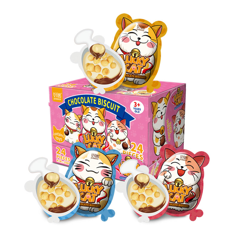 Yummeet wholesale Lucky Cat plastic surprise chocolate cup egg toys for kids