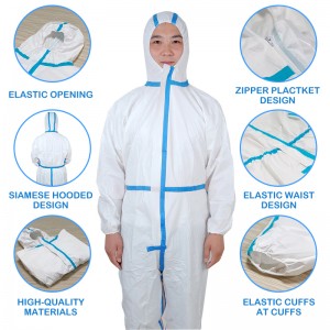 Защитни рокли за еднократна употреба， PP/SMS/SF дишаща мембрана