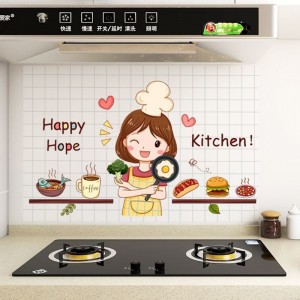 Samolepilna kuhinjska kuhalna plošča za visoko temperaturo, omarica za dimne stene, odporna proti vlagi, vodoodporna oljna nalepka