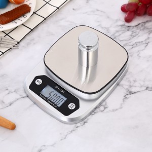 Платформа LCD от неръждаема стомана 5 кг Измерване на тегло Електронно претегляне Цифрова кухненска везна за храна