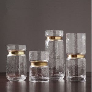 Kina Factory Transparent Glas Crystal Rundformet Vase til Moderne Luksus Interior Design Style Home Decoration Wedding Hotel