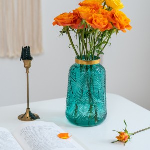 Аптовая шкляная ваза для кветак ручной працы Элегантная шкляная ваза для ўпрыгожвання дома