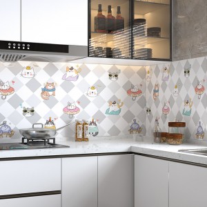 Pegatinas de pared autoadhesivas de vinilo para decoración de pared de cocina y baño de PVC