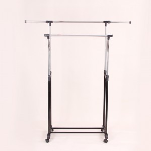Radiator Stainless Steel Folding Clothes Drying Rack Double Rail Standing Clothing Rack