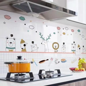 PVC угаалгын өрөөний гал тогооны ханын чимэглэл Винил өөрөө наалддаг ханын наалт