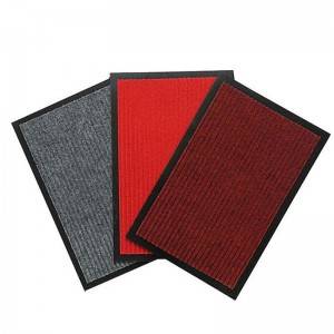 Polyester Surface Double Stripe PVC Mat Ubos nga Presyo Floormat Para sa Entrance sa gawas