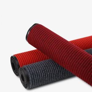IPolyester Surface Double Stripe PVC Mat yexabiso eliphantsi Floormat yokungena ngaphandle