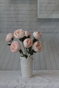Peonía artificial flores artificiales de plástico flores hechas a mano hogar hotel centro comercial decoración venta al por mayor rosa artificial
