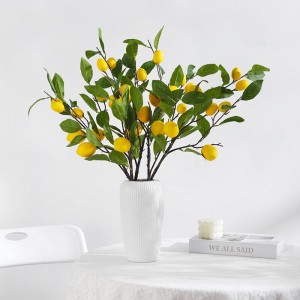 Simulasi cabang lemon leutik hiasan hotél imah seger susunan kembang fotografi prop simulasi buah lemon