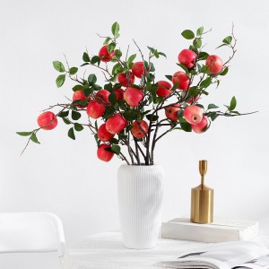 شبیه سازی سیب تزئینات دکوراسیون اتاق نشیمن لوازم عکاسی میوه جعلی با برگ و شاخه محوطه سازی شبیه سازی گل شبیه سازی شاخه های توت