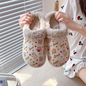 Pantofole in cotone stampata impermeabile per scarpa, casa di donna, coppia calda, bagno interno, pantofole di piattaforma carine per a casa