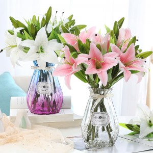 Lily mô phỏng bó hoa cao cấp bàn ăn hoa nhà trang trí tủ tivi phòng khách chụp ảnh cưới nhà máy sản xuất hoa giả bán buôn