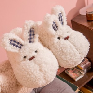Roztomilý medvedík králik bavlnené papuče dámske jesenné a zimné domáce interiérové ​​semišové teplé kreslený pár plyšové bavlnené papuče