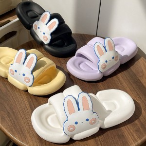 Nohy cítící cool pantofle pro samice krásné kreslený králík v létě, indoor milenci sandály s tlustou podrážkou