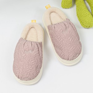 Puff cotton slippers pambabae winter home indoor waterproof non-slip stepping on feeling thick bottom senior emotional couple wear cotton drag