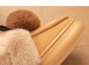 Outer wear ຝ້າຍ slippers women winter thick bottom snow boots plus velvet thick warm bag with cotton slippers factory