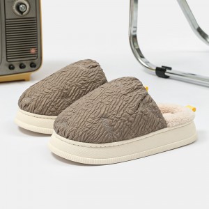 Puff cotton slippers pambabae winter home indoor waterproof non-slip stepping on feeling thick bottom senior emotional couple wear cotton drag