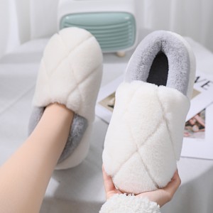 Domáce bavlnené papuče dámska zimná domáca termotaška s jednoduchým vnútorným hrubým spodným protišmykovým plyšovým plyšovým sťahovaním veľkoobchodnej šarže