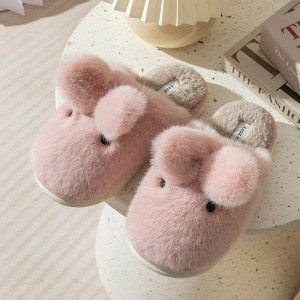 papuci de casă pentru femei de interior poate fi confortabil papuci de bumbac cald, antiderapante, plasă de pluș îngroșată de iarnă roșie