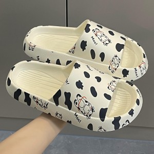 Папуче за осећај стопала Женска затворена кућа у летњем периоду са дебелим ђоном за домаћинство слатке цртане сандале за млечне производе